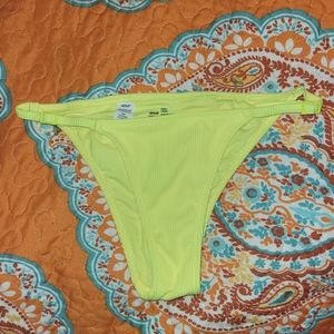 Aerie neon yellow ribbed cheeky bikini bottom